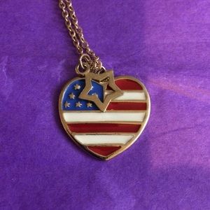 American Flag Heart Necklace